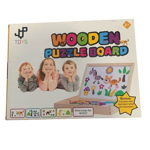 NEW IN SEALED BOX JQP WOODEN MAGNETIC PUZZLE BOARD XL 151 PCS - Picture 1 of 4
